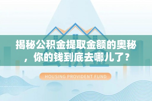 巧家揭秘公积金提取金额的奥秘，你的钱到底去哪儿了？